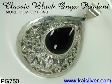 custom black onyx pendant