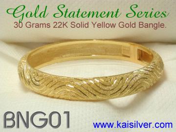 bangle gold or sterling silver custom made