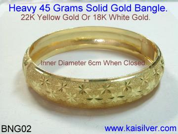 heavy gold or 925 sterling silver bangle