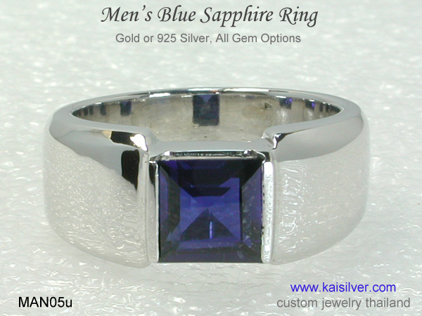 sapphire gold ring for men