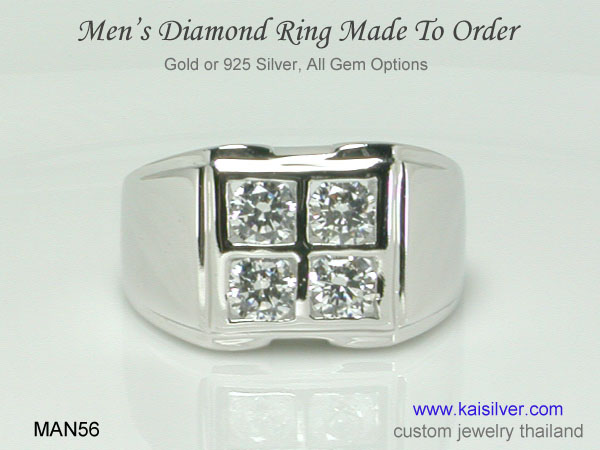 gold or silver men's diamond rings 