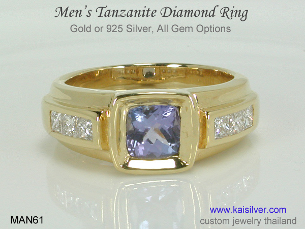 tanzanite diamond ring for gents 