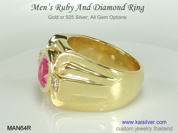 men's ruby diamond ring