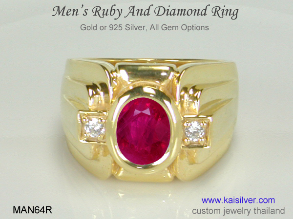 ruby ring for men with diamond