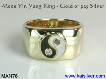 yin yang jewelry, mens yin yang ring