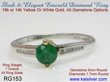 small emerald gold ring