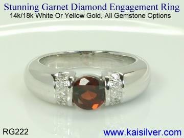 small garnet gemstone ring
