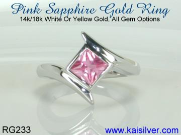 small pink sapphire ring