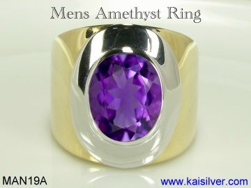 amethyst ring mens rings gold gemstone silver jewelry custom gem stone sterling kaisilver right