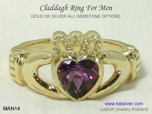 amethyst ring for men claddagh
