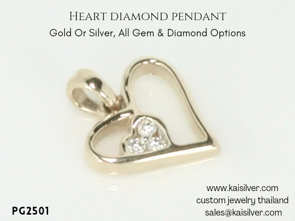 diamond heart pendant